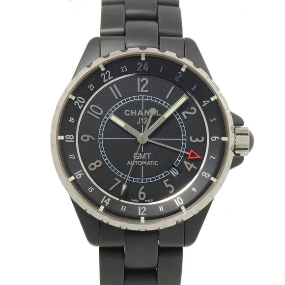 CHANEL J12 GMT 41mm H3101 Mens Watch Date Black Ceramic Automatic 90280217 - Picture 1 of 7